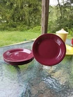 4 DINNER PLATES set lot claret burgundy HOMER LAUGHLIN FIESTA WARE 10.5" NEW