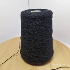 Unbranded machine knitting yarn - 2 ply black 292 grams (C150)