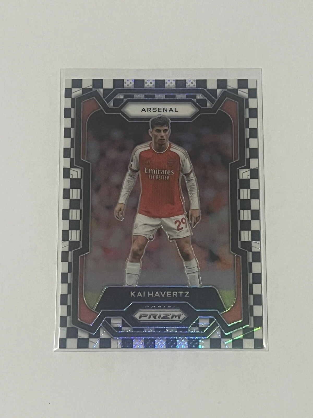 2023-24 Kai Havertz Prizm EPL White Black Checker Board #24 Arsenal SP