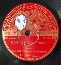 RARE 10" 78RPM FONOTIPIA CIN-CI-LA SOPR. PINA TEDESCHI TEN. BERETTINI (CRIVEL)