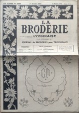 La embroidery lyonnaise 1100 embroidery trousseau newspaper monogram sewing 10/1953