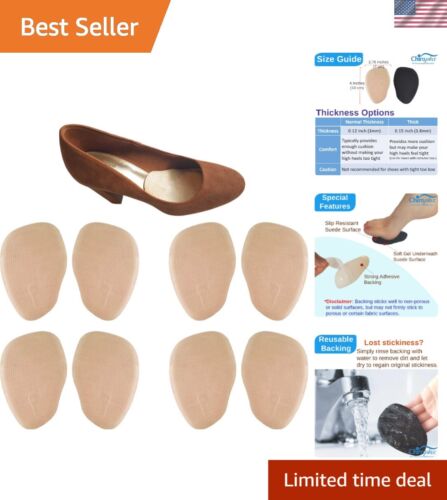 4 Pairs High Heel Cushion Pads - Non-Slip Forefoot Insoles for Ultimate Comfort