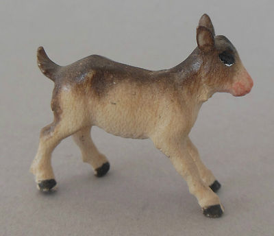 Ziege Kitz stehend 3 cm hoch für Krippenfiguren Größe 13 cm Holz bemalt