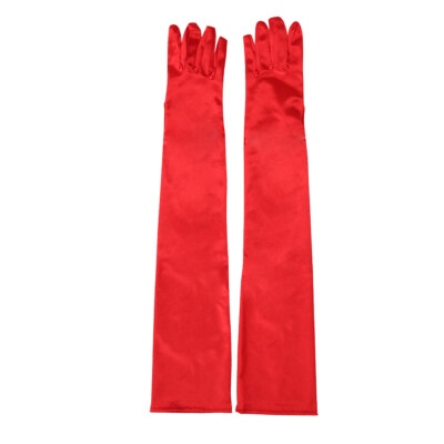 US 20.47'' Satin Evening Gloves Long Party Dance Elbow Arm Length Opera Cosplay