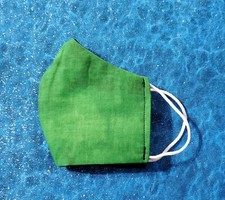 Washable Handmade Fabric Face Mask filter pocket GREEN MARBLED