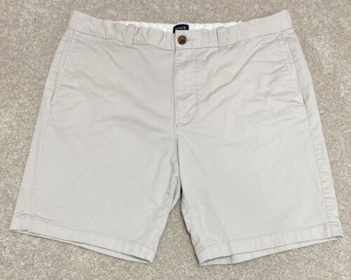 J. CREW Men's Size 36 Flat Front Khaki Chino Tan Shorts Inseam 9"