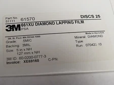 25 ) 3M (60-0200-0777-3 ) DIAMOND LAPPING FILM DISC-0.5 MICRON GRADE-PSA-5 INCH