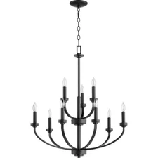 Quorum Reyes 9 Light Chandelier, Noir - 6160-9-69
