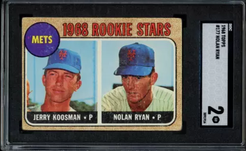 1968 Topps #177 Nolan Ryan SGC 2 New York Mets HOF RC Baseball Card (91916)