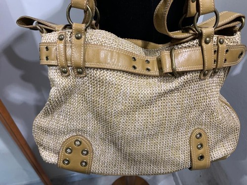 Borsa beige con rifiniture in pelle David Jones Collection Vintage - Foto 2 di 5