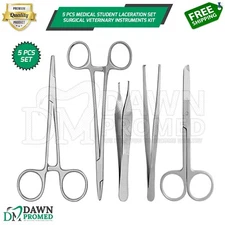 5 Pcs Medical Student Laceration Set Surgical veterinary Inst Kit German Grade