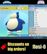 6IV Shiny Snorlax Pokemon Brilliant Diamond and Shining Pearl