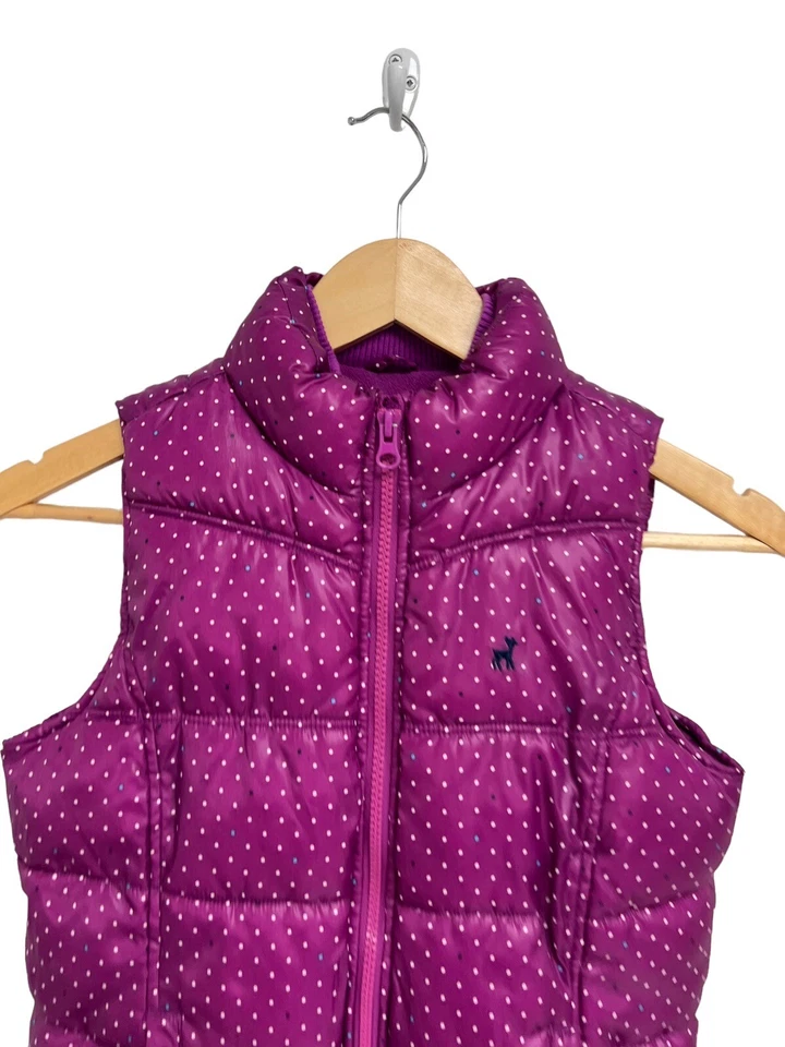 Chaleco acolchado Old Navy ON para niña sin mangas púrpura brillante lunares cremallera talla L Foto 2 de 4
