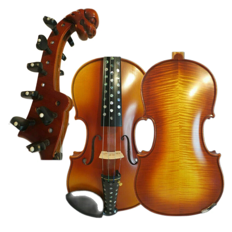 Hand made flames 4*10 strings carving scroll Violin 4/4 rich sweet sound #14234
