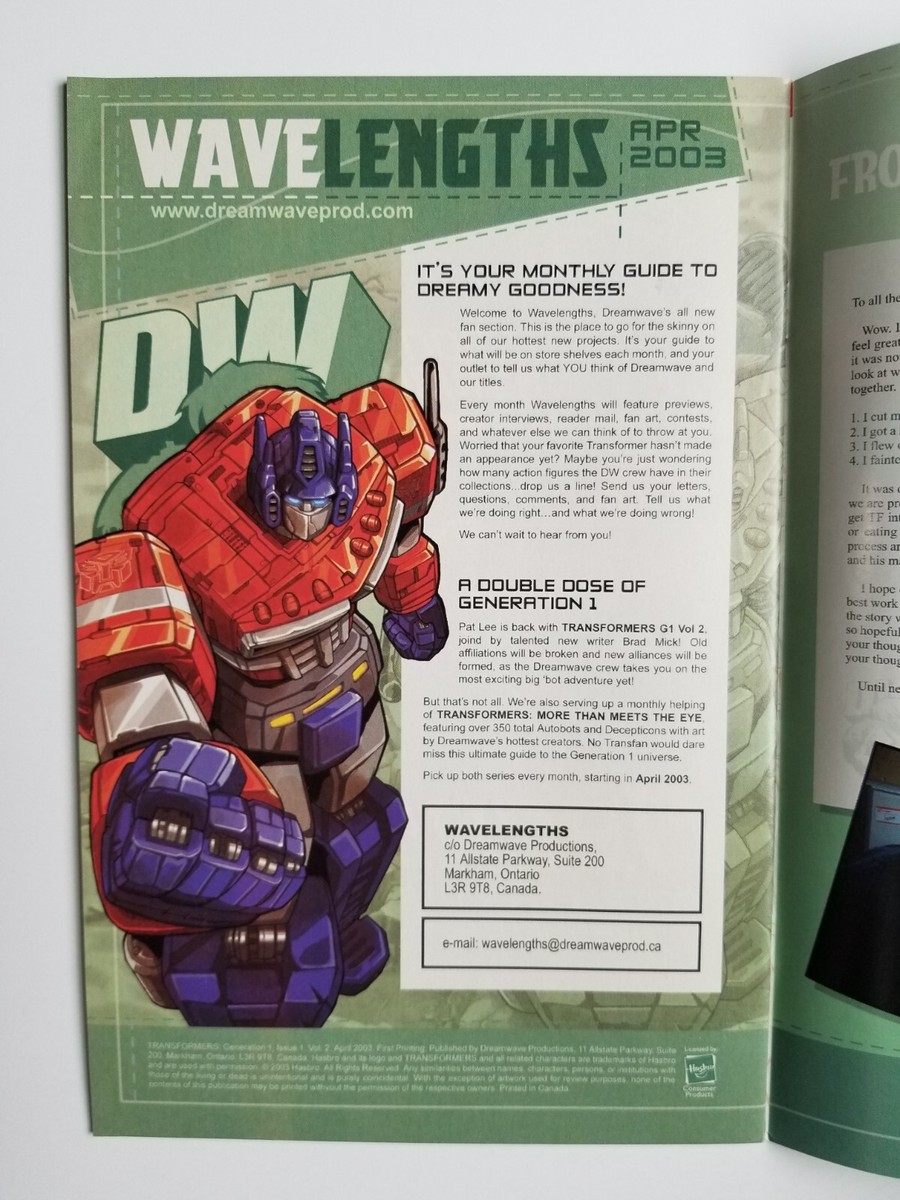 Transformers Generation One #1 (2003 Dreamwave Comics
