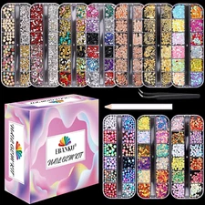 10 Boxes Nail Art Rhinestones Gems Nail Art Crystal Nail Jewels Diamonds, Nail C