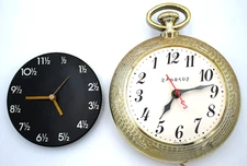 2pc Bar Room Home Pub Drinkers Wall Clocks Spartus Backward's Electic + Battery