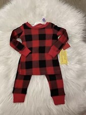 Holiday Time Christmas Buffalo Plaid Pajamas Set Black Red Size 5T Girls Boys