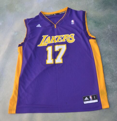 Vintage Adidas NBA Los Angeles Lakers Andrew Bynum #17 Jersey Size L. - Afbeelding 1 van 5