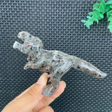 80g Yooperlite Fire Stone Dinosaur Carving Quartz Crystal Specimen Healing