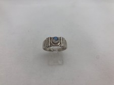Sterling Silver .925 5mm Round Rainbow Moonstone Band Ring Size 9