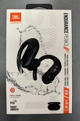 JBL Harman Endurance Peak 3 Bluetooth Ear Buds Black Color