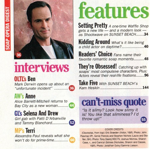SOAP OPERA DIGEST Magazine April 13 1999 Eric Braeden Mark Derwin Alice Barrett - Picture 3 of 3