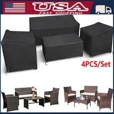 4x/Set Heavy Duty Waterproof Garden Patio Furniture Cover for Rattan Table Sofa.