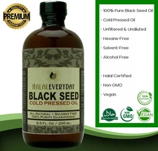 Black Seed Oil 8 oz - 100% Pure COLD PRESSED Cumin Nigella Sativa Non GMO GLASS