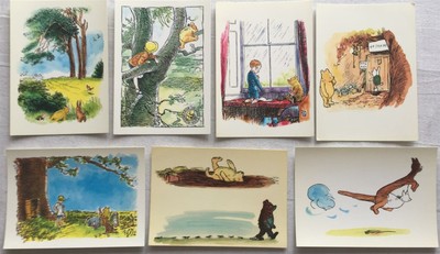 Winnie Puuh - Farbpostkarten x7 (illustriert von E.H. Shepard)