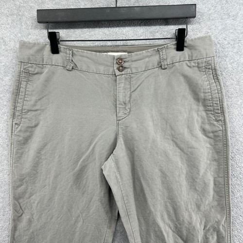 Old Navy Pants Women's Size 10 Gray Flat Front Linen Blend Wide Leg Y2K VTG - Picture 3 of 11