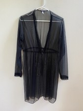 Cosabella Black Lace Mesh robe Made In Italy