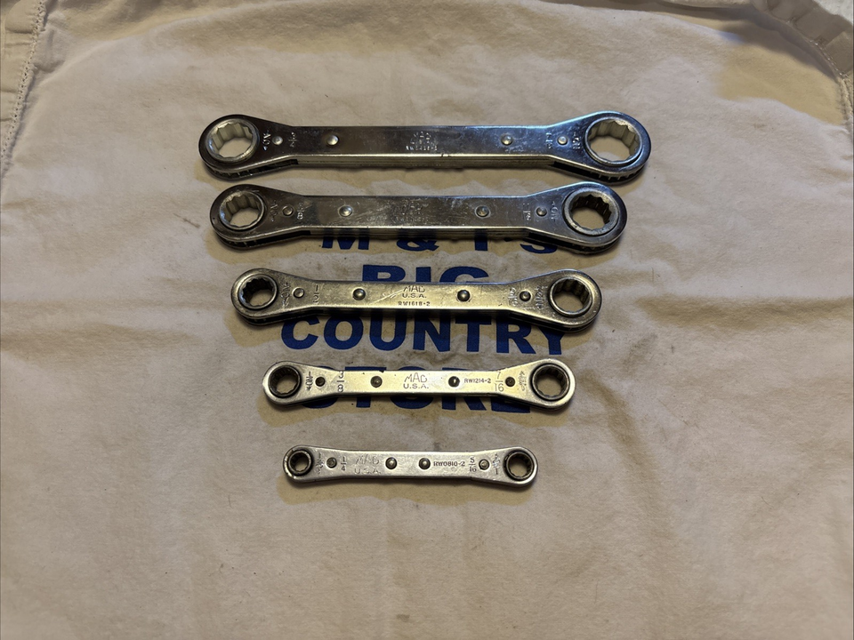 Mac Tools USA SAE 5pc 12pt Ratcheting Wrench Set RBW50K | eBay