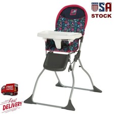 Simple Foldable High Chair Adjustable Tray Compact Portable Home Travel Outdoor