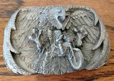 Vintage Arroyo Grande 3D Eagle Motorcycle Belt Buckle 1989 / USA AG 22