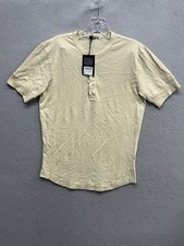 Buck Mason Pima Curved Hem Henley Mens XS Fieldstone Short Sleeve Pima Cotton