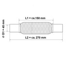 für Opel Corsa D S07 Bj 2006-2014_1 Flexrohr Auspuff Katalysator Hosenrohr