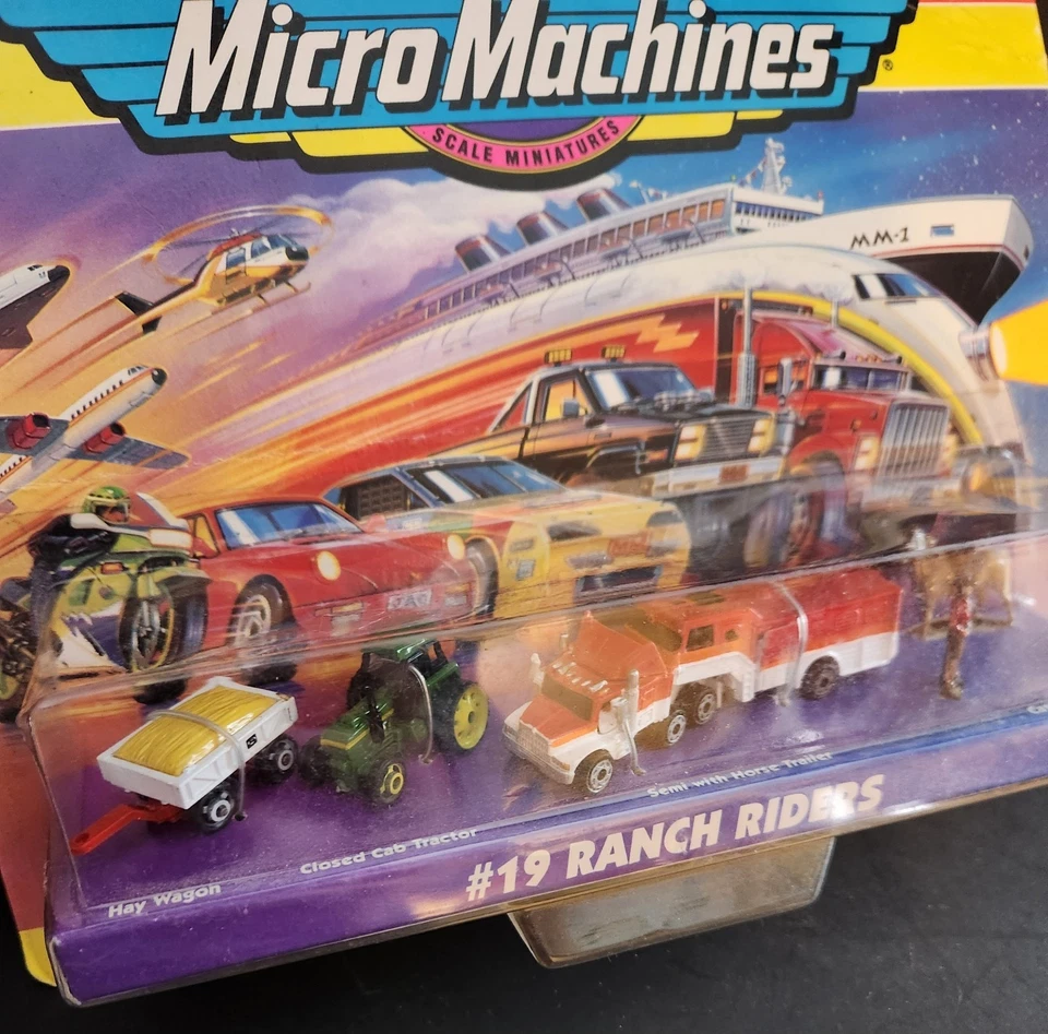 VTG Micro Machines #19 Ranch Riders Tow Truck ,Horse Trailer,Tractor & Horse  - Image 2 of 4