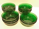 Anchor Hocking Sandwich Forest Green 4 1/4 Fruit Dessert Bowls Vintage Set of 11
