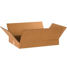 BOX USA 18 x 12 x 2 Corrugated Cardboard Boxes, Flat 18L x 12W x 2H, Pack of