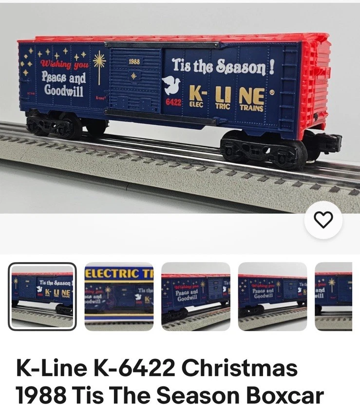 K Line K-6422 Electric Train O Gauge Railroad 1988 Christmas Boxcar w/Box - Image 2 of 4