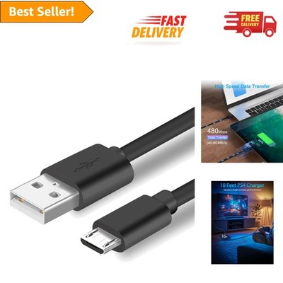 10ft PS4 Controller Charging Cable - Fast Charge for Xbox One & Dualshock 4