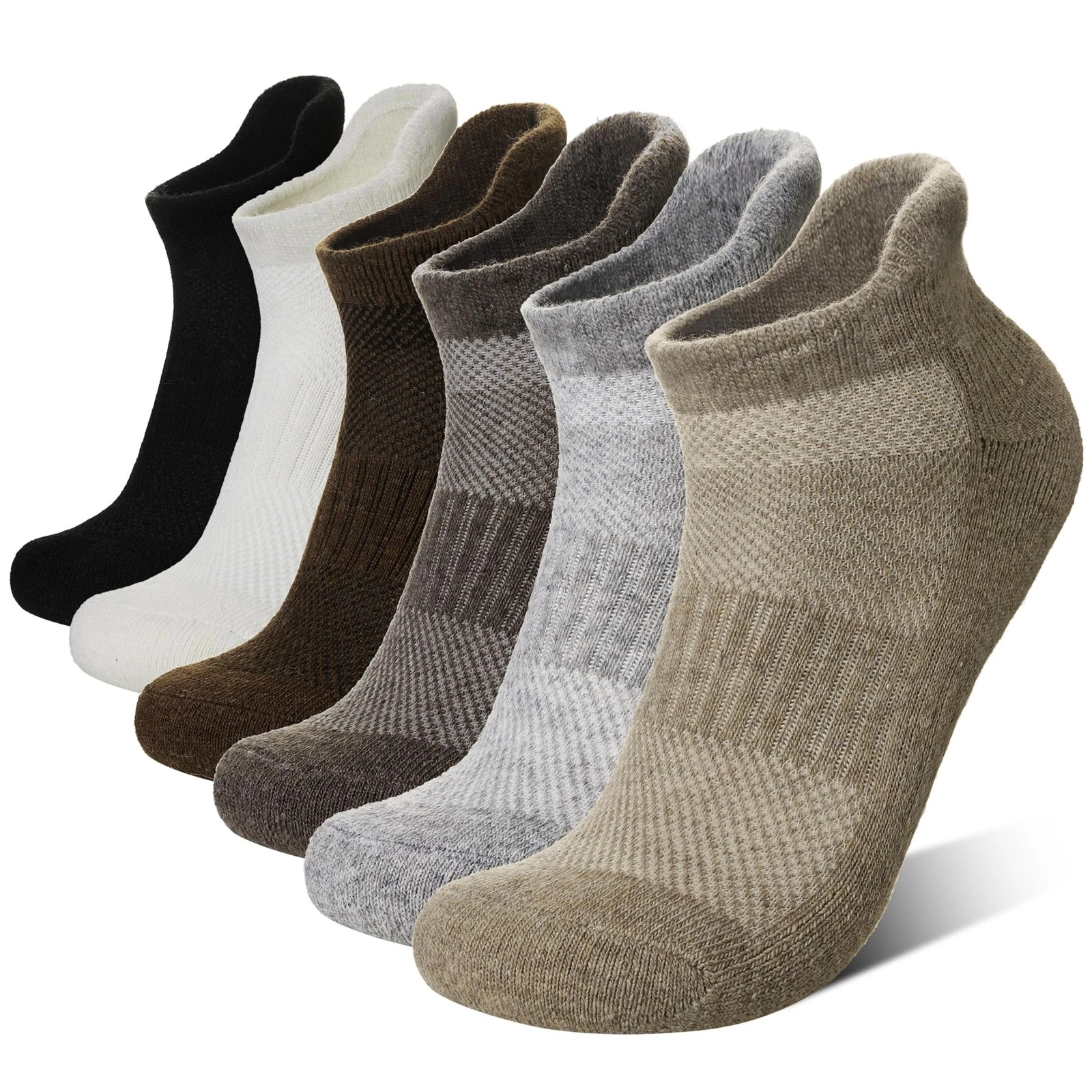 Merino Wool Ankle Running Socks Men Women Hiking Thick Half Cushioned Support...