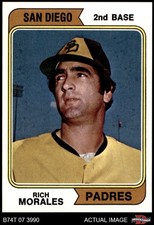 1974 Topps #387 Rich Morales Padres VARIATION 8.5 - NM/MT+
