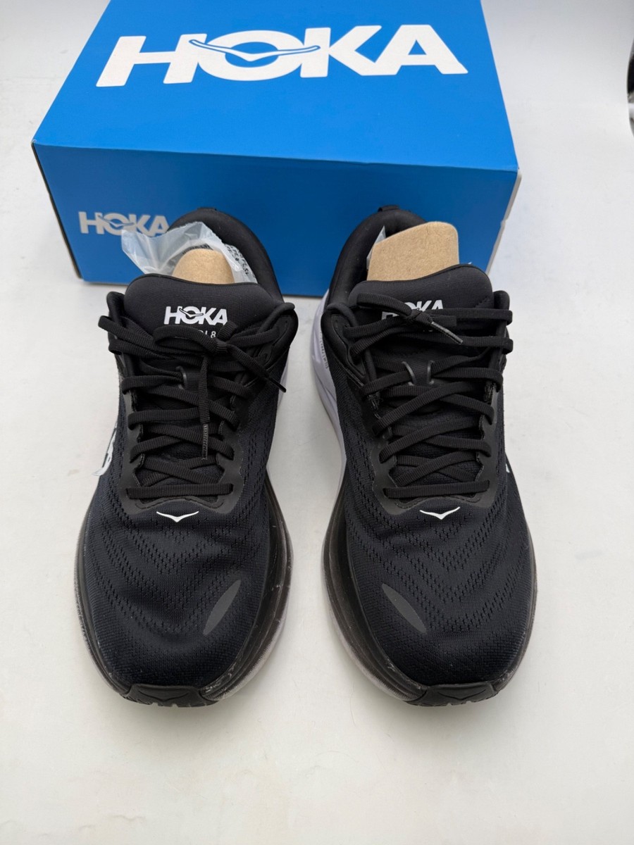 Hoka One One Bondi 8 Black White Running Shoes Men's Size 13D EU