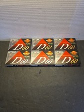 Lot of 6 TDK CASSETTE TAPES 60 minute blank high audio output New Sealed D60