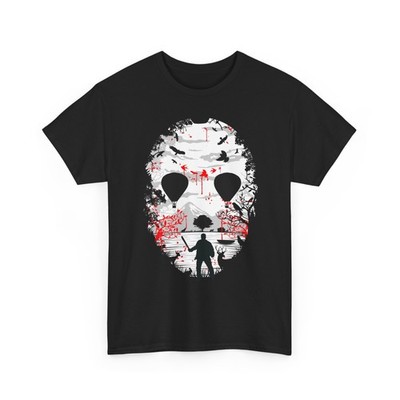 Scenic Jason Hockey Mask Horror Villain Vacation Movie Unisex Cotton Tshirt
