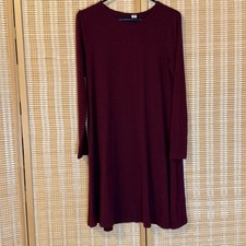 Old Navy Womens S Dress Burgundy Long Sleeve Shift Whimsigoth Career Western