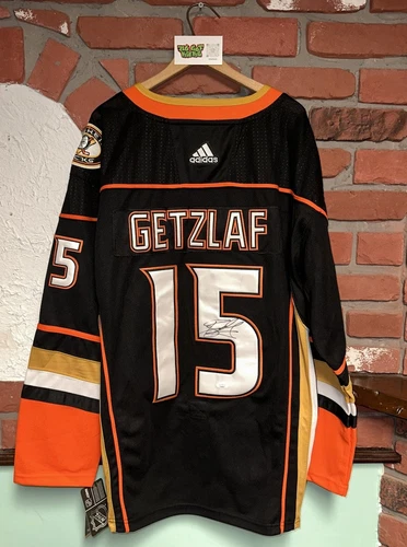 Adidas NHL RYAN GETZLAF ANAHEIM MIGHTY DUCKS Autographed Black Hockey Jersey JSA