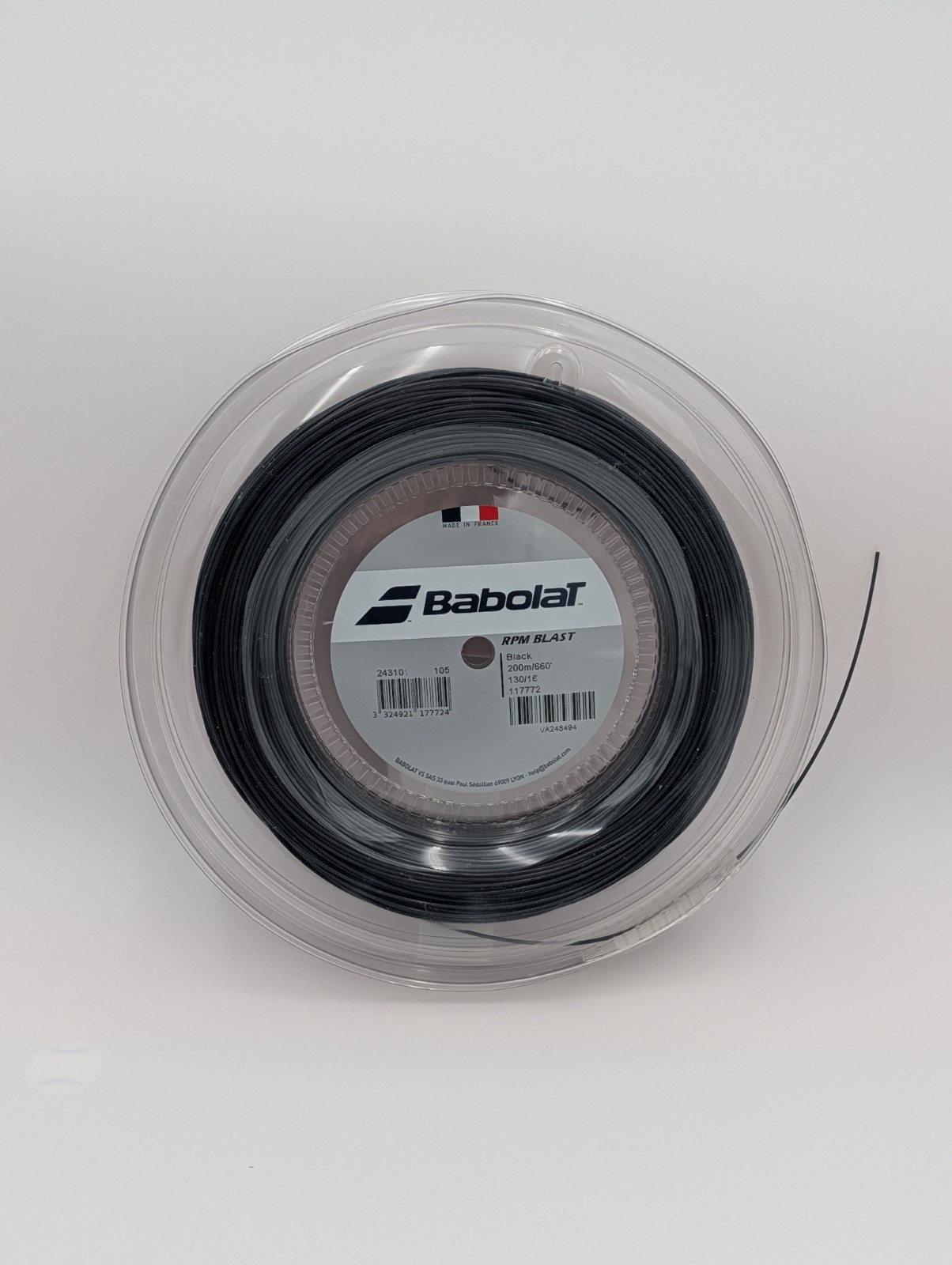 Babolat RPM Blast 16/1.30 String Reel - 660' / 200m Tennis String Reel Black